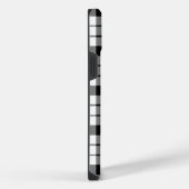 MacFarlane タータン 黒 白 チェック iPhoneケース (右側面)