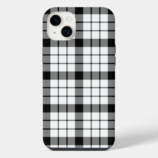 MacFarlane タータン 黒 白 チェック iPhoneケース (裏面)