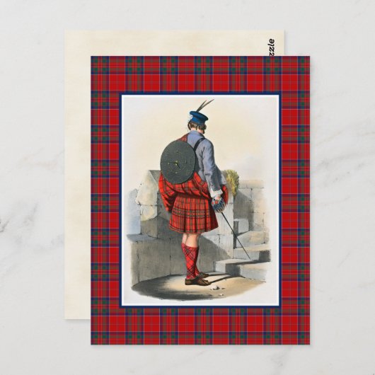 MacGillivrayヴィンテージイラストレーションタータンチェックフレーム ポストカード (正面/裏面)