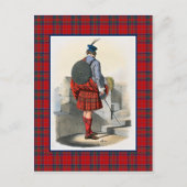 MacGillivrayヴィンテージイラストレーションタータンチェックフレーム ポストカード (正面)