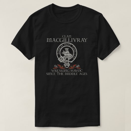Macgillivray Clan crestスコットランドの姓タータンチェックTh Tシャツ (デザイン正面)