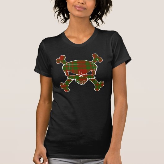 MacGregorのタータンチェックのスカル旗無し Tシャツ (正面)