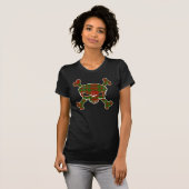 MacGregorのタータンチェックのスカル旗無し Tシャツ (正面フル)