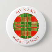 MACGREGORタータンチェックラウンド名タグピンボタン 缶バッジ (正面)