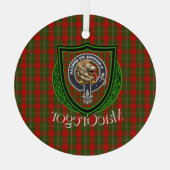 MacGregor Scottish Clan Tartan & Crest ガラスオーナメント (裏面)