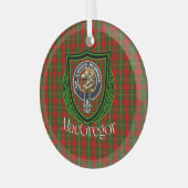 MacGregor Scottish Clan Tartan & Crest ガラスオーナメント (正面左)