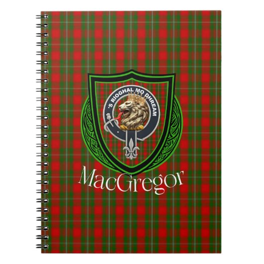 MacGregor Scottish Clan Tartan & Crest ノートブック (正面)