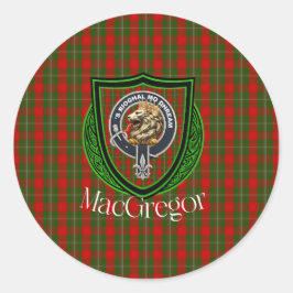 MacGregor Scottish Clan Tartan & Crest ラウンドシール
