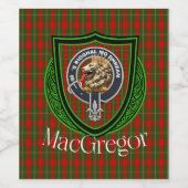 MacGregor Scottish Clan Tartan & Crest ワインラベル (シングルラベル)