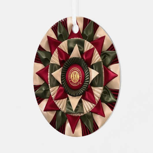 MACHドッグロゼットカスタムクリスマス メタルオーナメント (正面左)