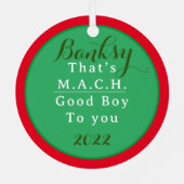 MACHドッグロゼットカスタムクリスマス メタルオーナメント (裏面)