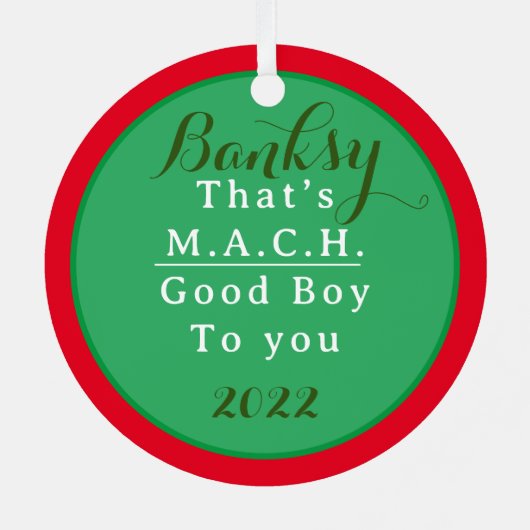 MACHドッグロゼットカスタムクリスマス メタルオーナメント (裏面)