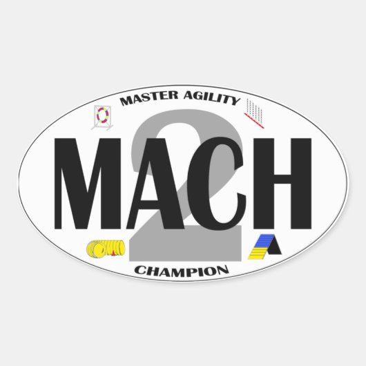 MACH 2 Dog Agilityタイトルシール 楕円形シール (正面)