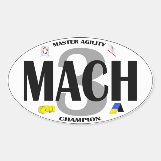 MACH Dog Agilityタイトルシール 楕円形シール (正面)
