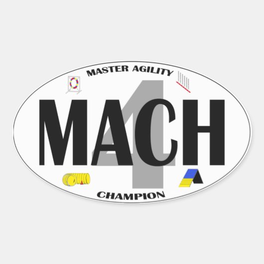 MACH Dog Agilityタイトルシール 楕円形シール (正面)