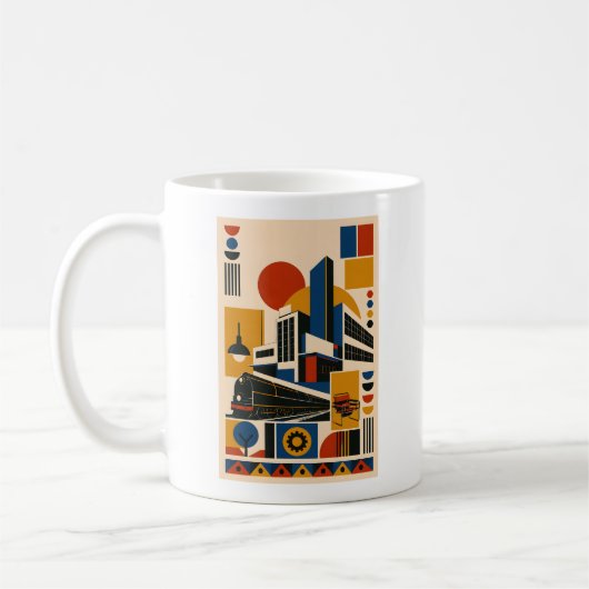 Machine Age – Geometric Art Mug コーヒーマグカップ (左)