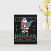 Machine Santa Claus Gun Lover Ugly Christmas Sweat カード (黄色い花)