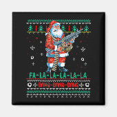 Machine Santa Claus Gun Lover Ugly Christmas Sweat マグネット (正面)