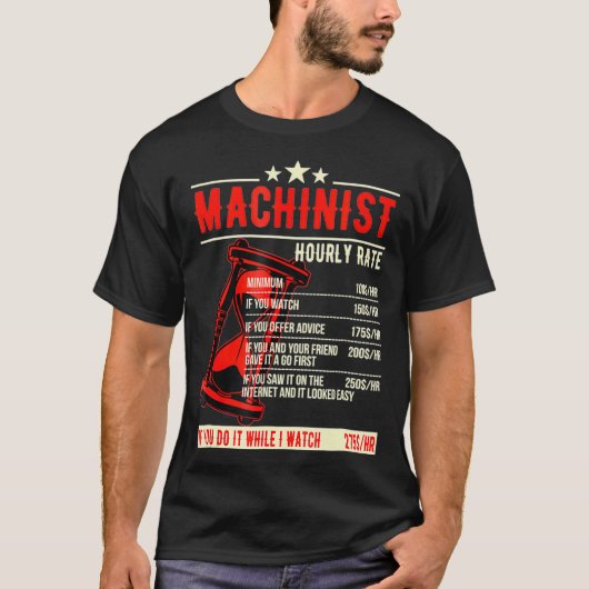 Machinistおもしろいの時給 Tシャツ (正面)