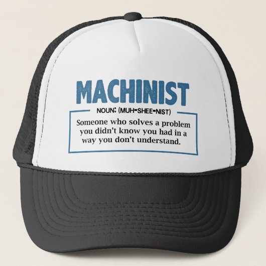 Machinist Definition Engineer Typography キャップ (正面)