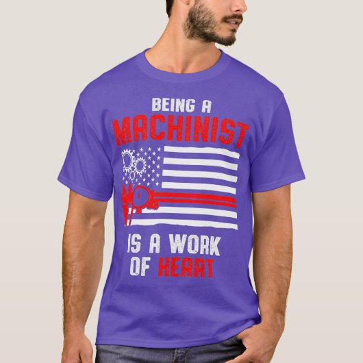 Machinist Heart Machine Operator Machining Tシャツ (正面)