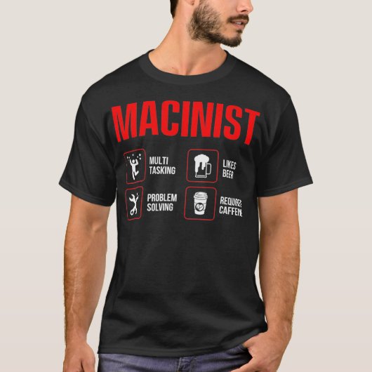 Machinist Solving Machine Operator Machining Tシャツ (正面)
