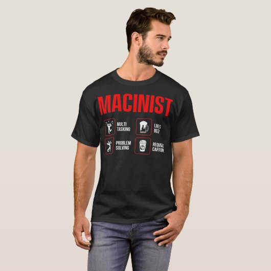 Machinist Solving Machine Operator Machining Tシャツ (正面フル)