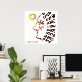 Machu_ピチシルエットのスケッチ ポスター (ホームオフィス)