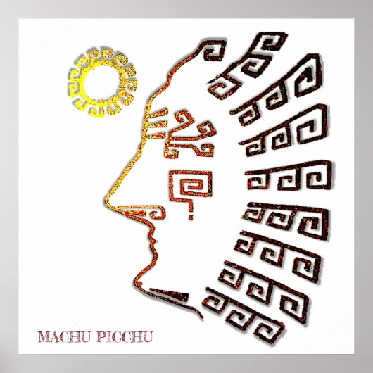Machu_ピチシルエットのスケッチ ポスター (正面)