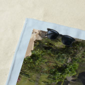 Machu Picchuペルーの青いボーダービーチタオル ビーチタオル (インサイチュ)