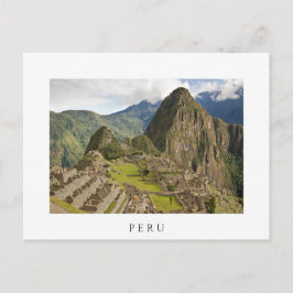 Machu Picchu、ペルーのインカ市の白い葉書 ポストカード