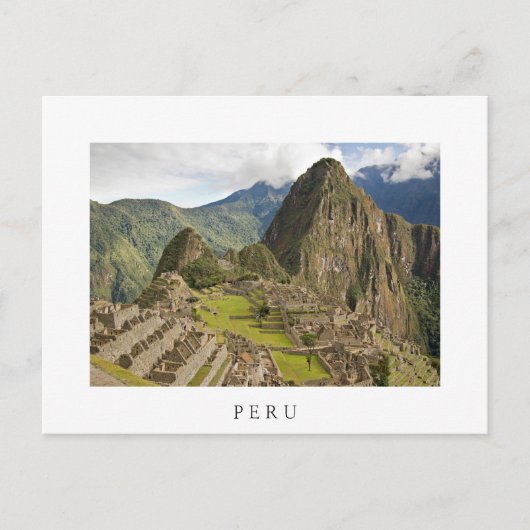 Machu Picchu、ペルーのインカ市の白い葉書 ポストカード (正面)
