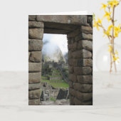 Machu Picchu、ペルー カード (黄色い花)