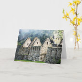 Machu Picchu、ペルー カード (黄色い花)