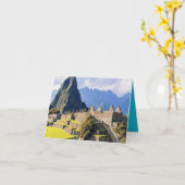 MACHU PICCHU – ペルー – 表示 カード (黄色い花)