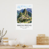 Machu Picchu Art Print - Blue Misty Landscape with ポスター (キッチン)