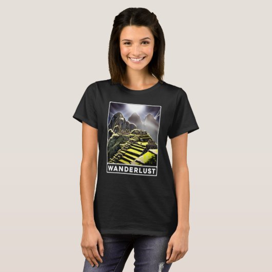 Machu Picchu Cordillera Peru Wanderlust Tシャツ (正面フル)
