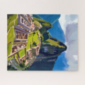 Machu Picchu Peru Painting ジグソーパズル (横)