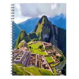Machu Picchu Peru Painting Travel Art ノートブック