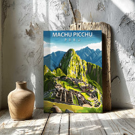 Machu Picchu Peru Travel Poster Canvas Wall Art キャンバスプリント