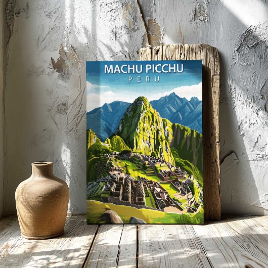Machu Picchu Peru Travel Poster Canvas Wall Art キャンバスプリント