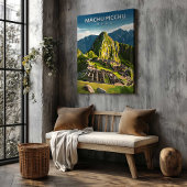 Machu Picchu Peru Travel Poster Canvas Wall Art キャンバスプリント