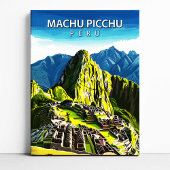 Machu Picchu Peru Travel Poster Canvas Wall Art キャンバスプリント