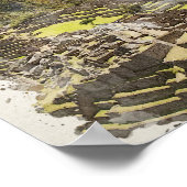 Machu Picchu Peru Watercolor Art Invitation ポスター (角)