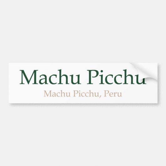 Machu Picchu, PeruMachu Picchu バンパーステッカー (正面)
