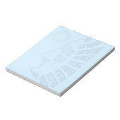 Machu Picchu Silhouette on Light Blue ノートパッド (回転)