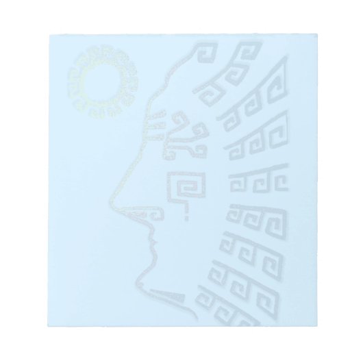 Machu Picchu Silhouette on Light Blue ノートパッド (正面)
