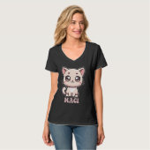 Maci Cute Kitty Catデザインfor Girls Name Maci Tシャツ (正面フル)