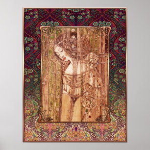 Macintosh with Art Nouveau background ポスター
