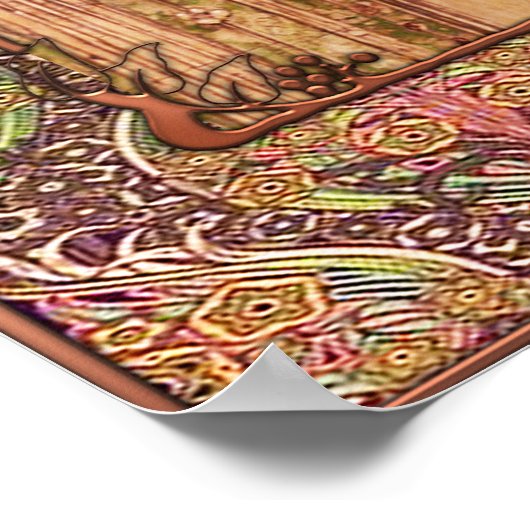 Macintosh with Art Nouveau background ポスター (角)